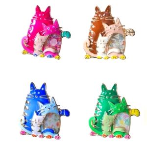 Colorful Cat Family Brooch Choose Your Color